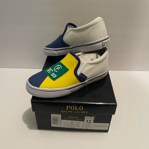 Brand new slip on grade school polo sneakers